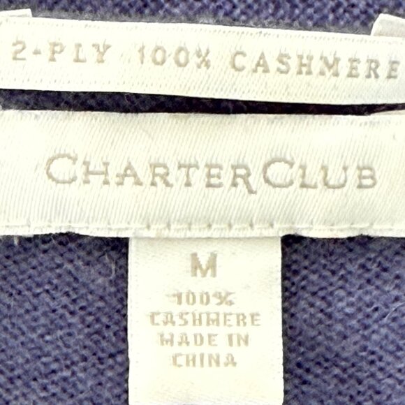 Charter Club Purple Cashmere Cardigan Size M - Picture 6 of 6